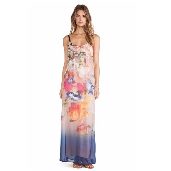 Twelfth Street by Cynthia Vincent Portrait Floral Silk Maxi Dress - Picture 4 of 15